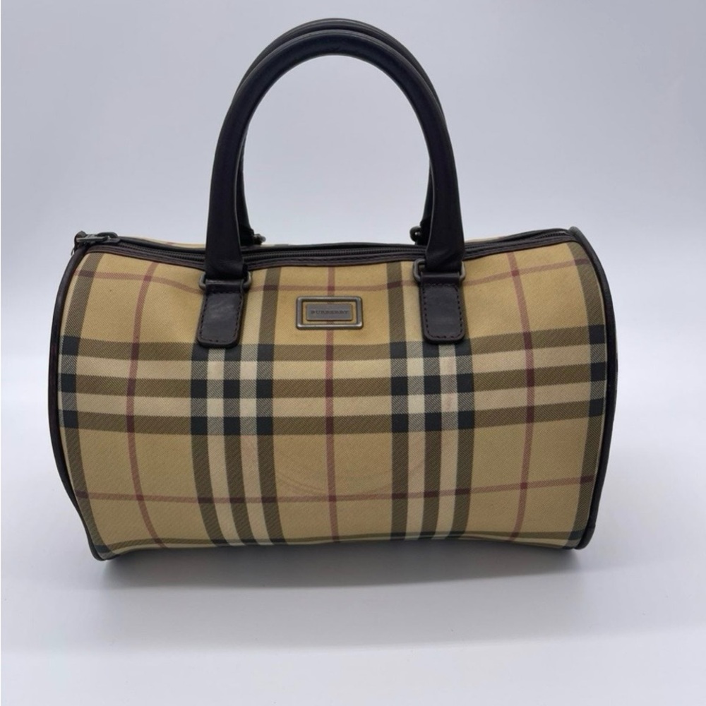 Burberry Tan and Black Plaid